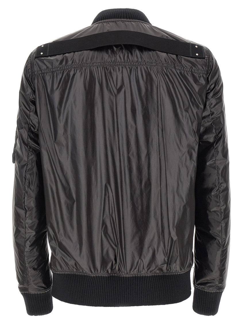 Black Solid Bomber Jacket 2