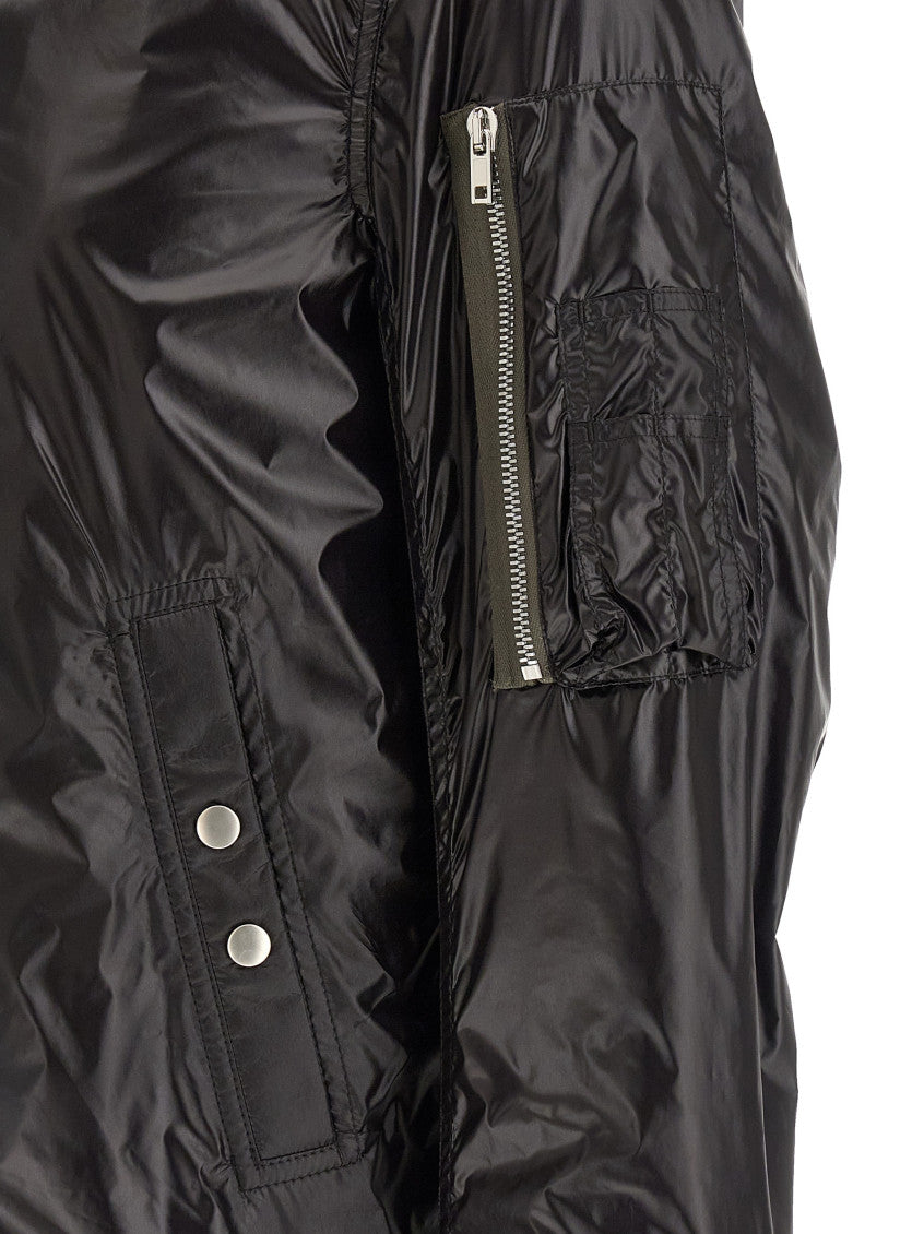 Black Solid Bomber Jacket 4