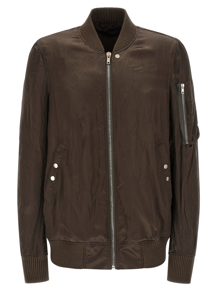 Brown Solid Bomber Jacket 1