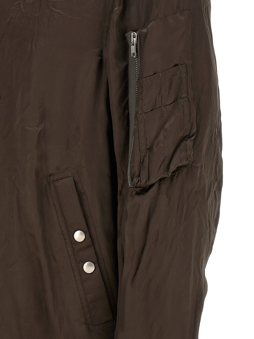 Brown Solid Bomber Jacket 4