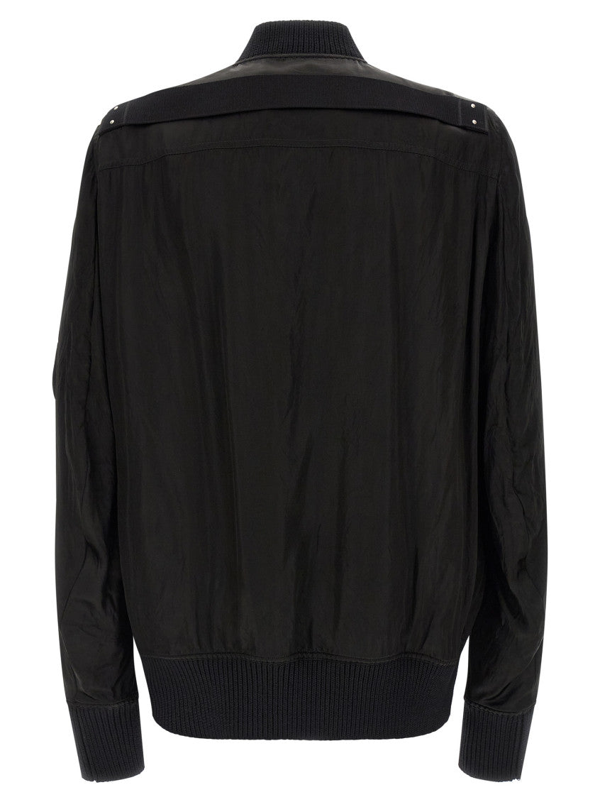 Black Solid Bomber Jacket 2
