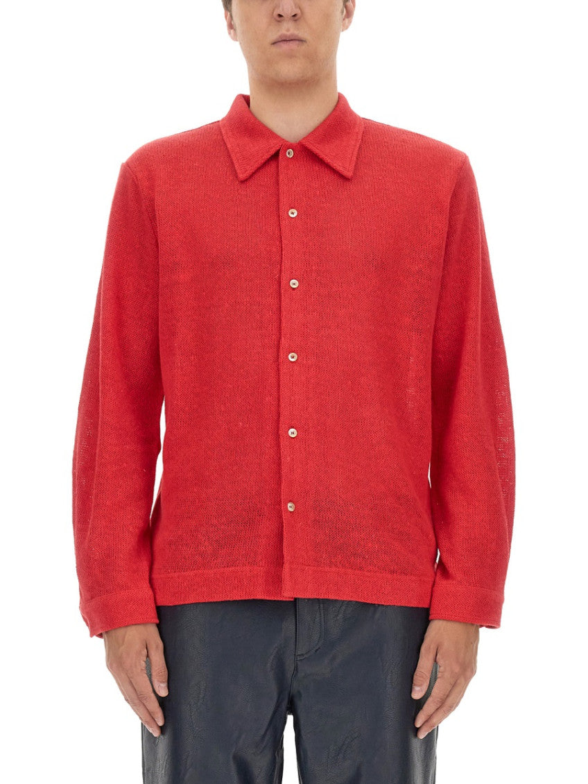 Red Regular Solid Shirt 1