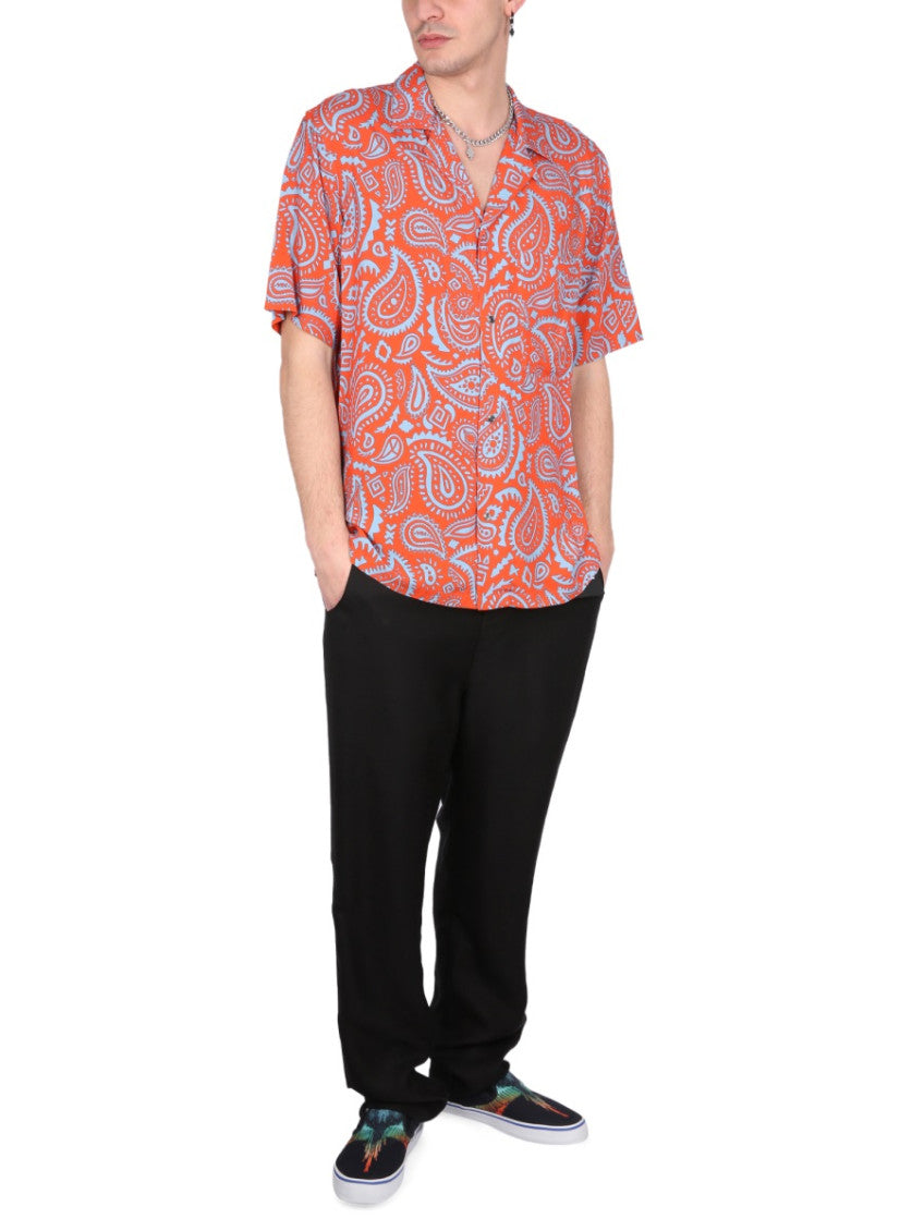 Orange Regular Paisley Shirt 2