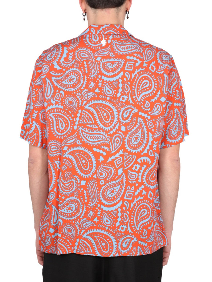 Orange Regular Paisley Shirt 3