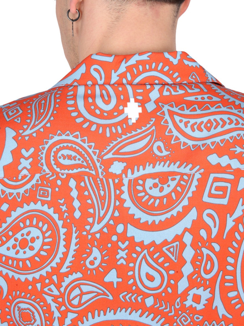 Orange Regular Paisley Shirt 4