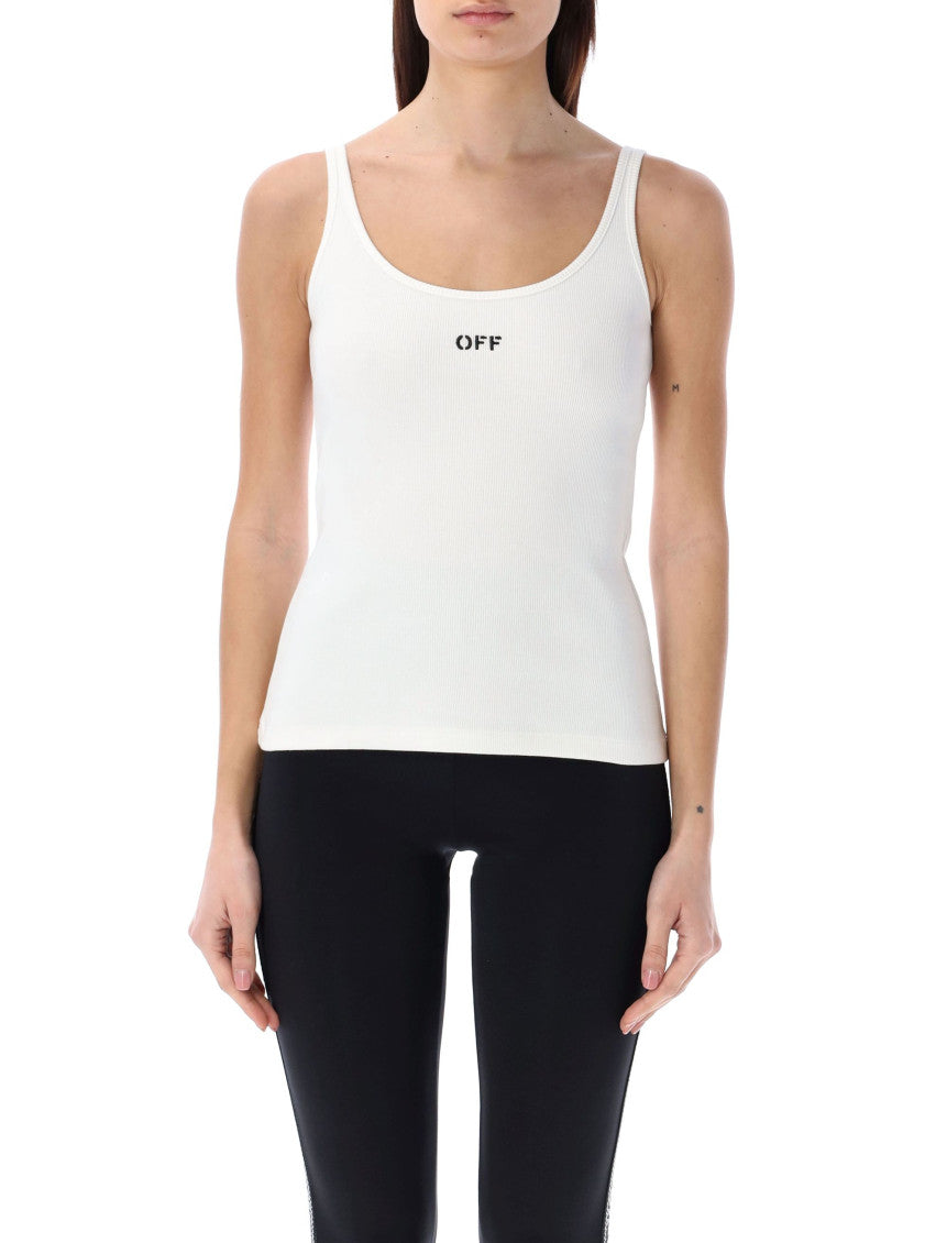 White Logo Round Neck Top 1