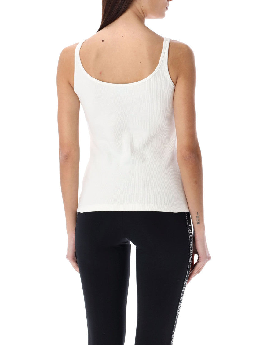 White Logo Round Neck Top 2