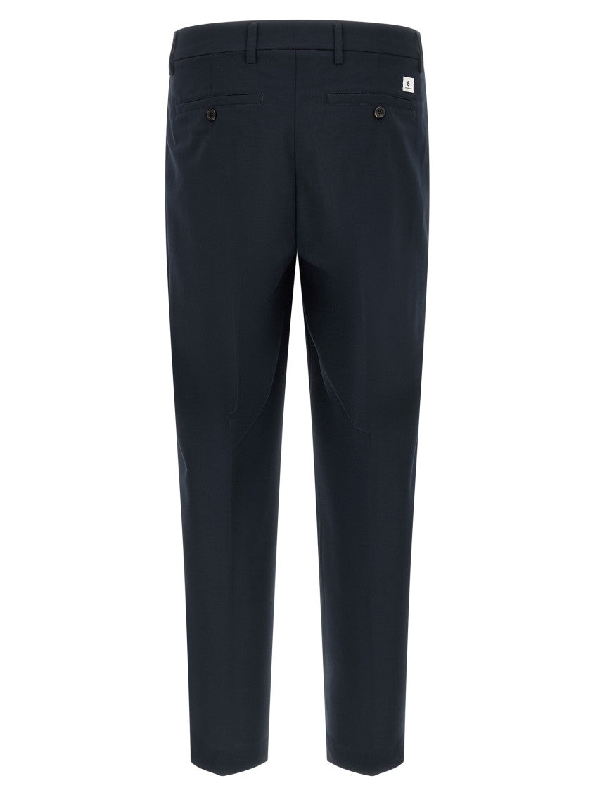 Blue Regular Flat Front Pants 2