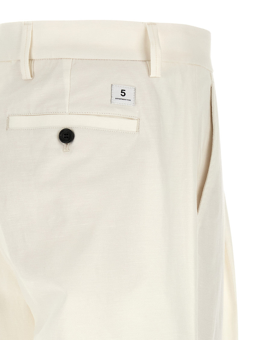 White Loose Pleated Pants 4