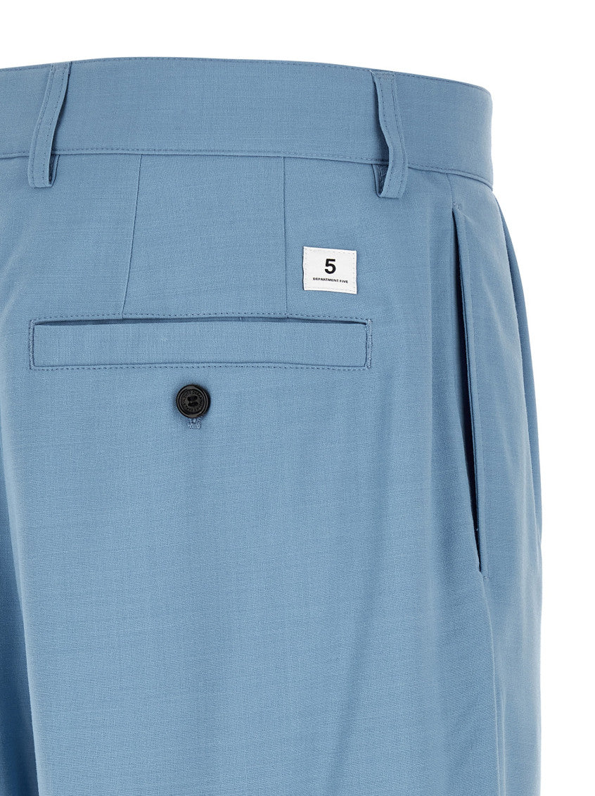 Light Blue Loose Pleated Pants 4
