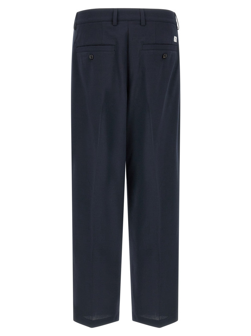 Dark Blue Loose Pleated Pants 2