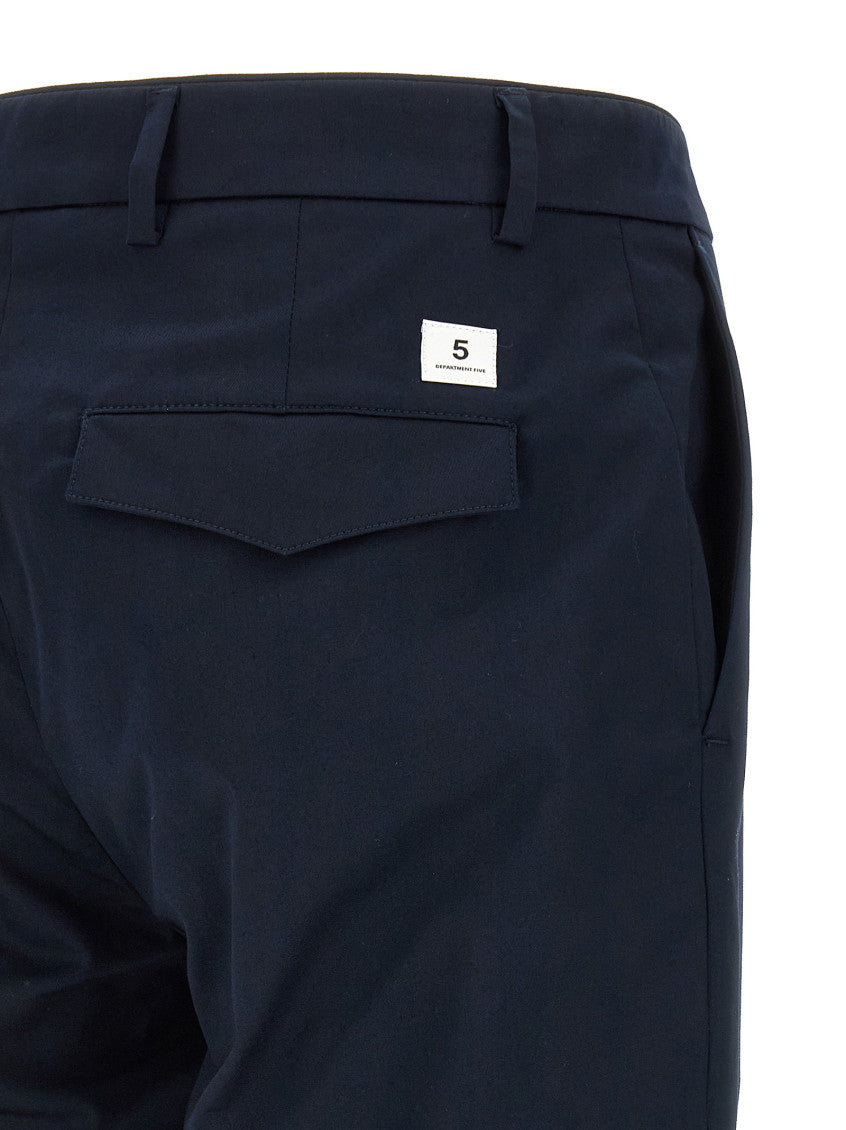 Blue Slim Flat Front Pants 4