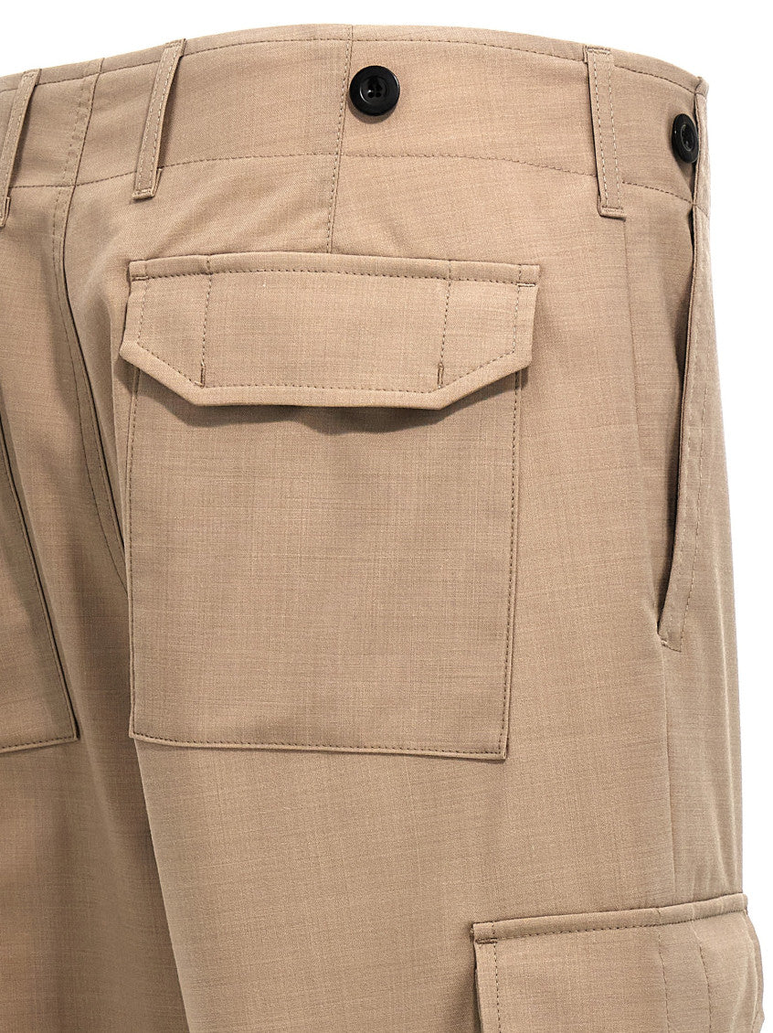 Beige Regular Cargos Pants 4