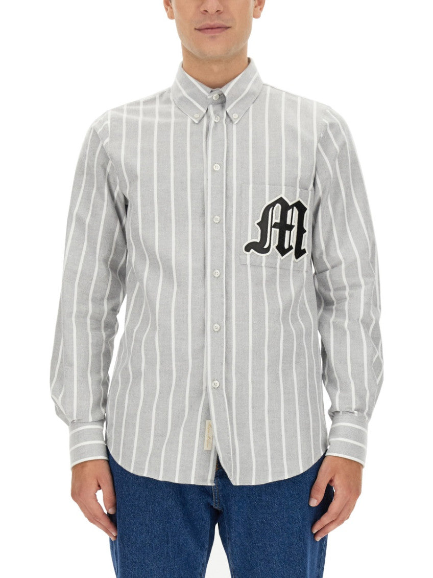 Grey Regular Stripes Shirt 1