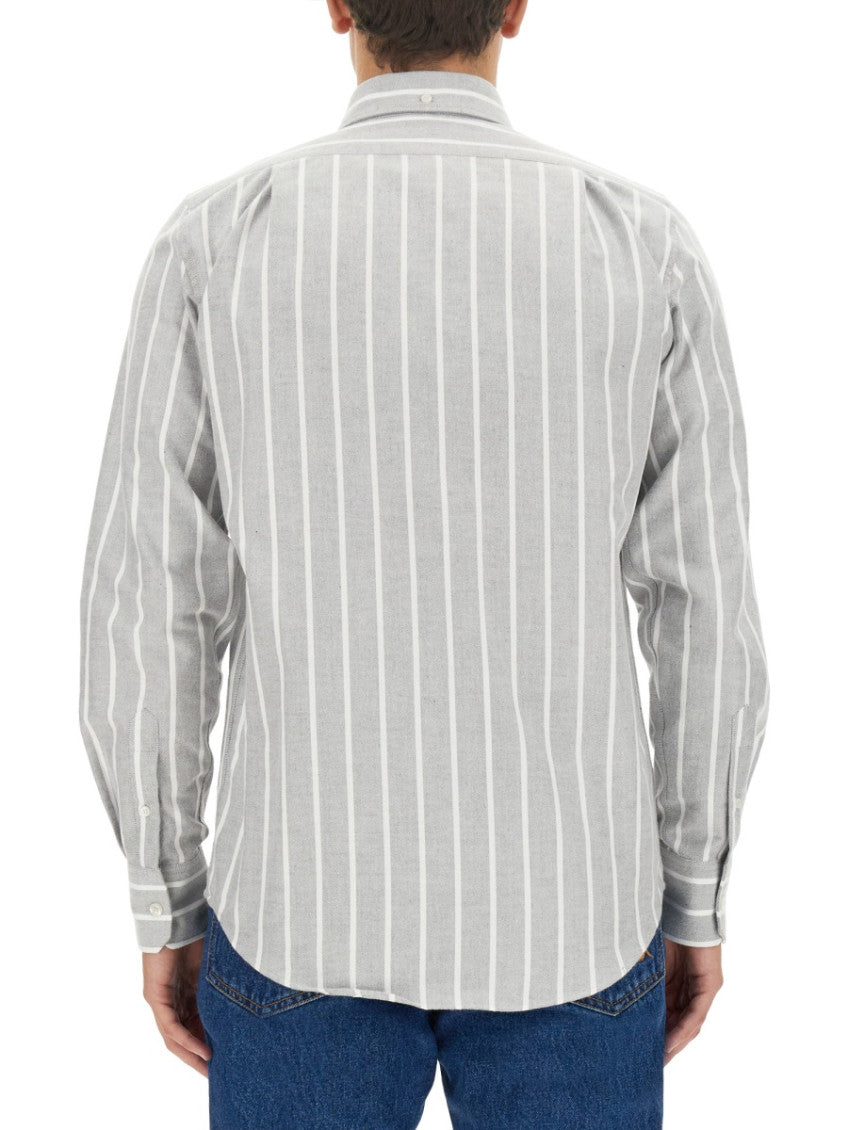 Grey Regular Stripes Shirt 3