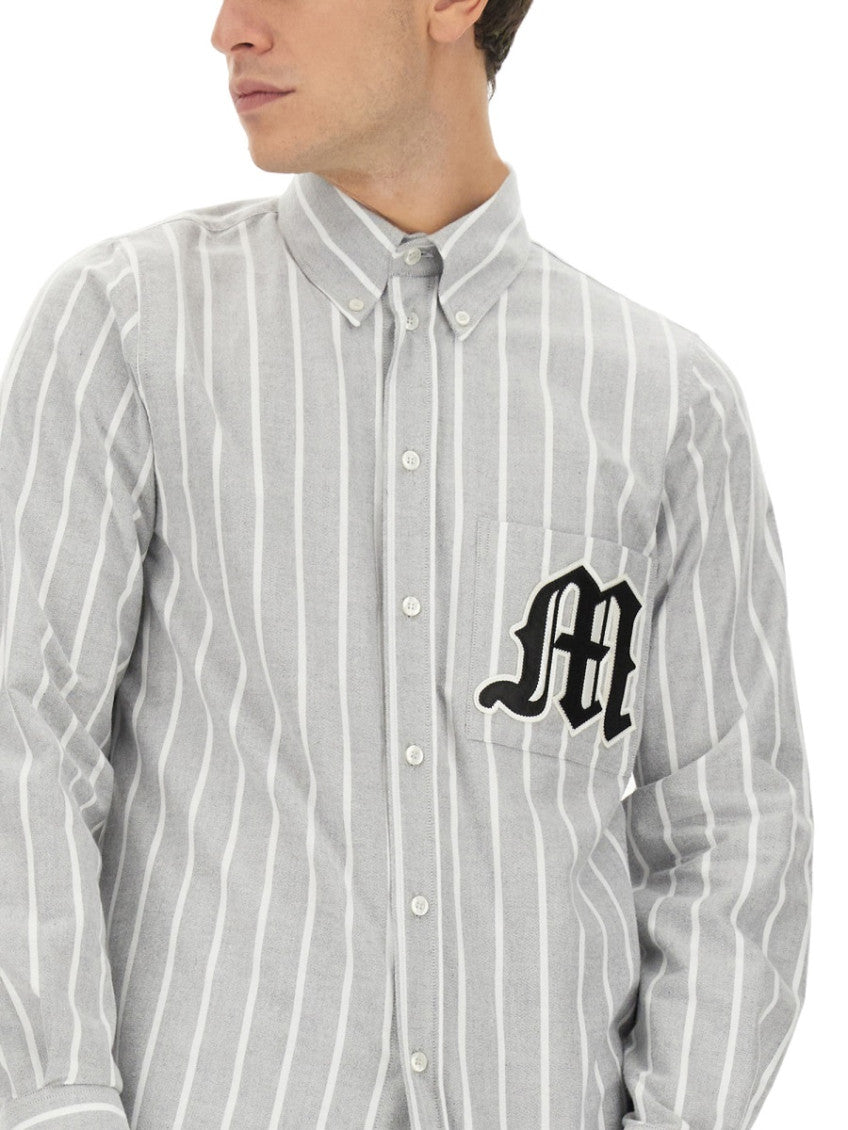 Grey Regular Stripes Shirt 4