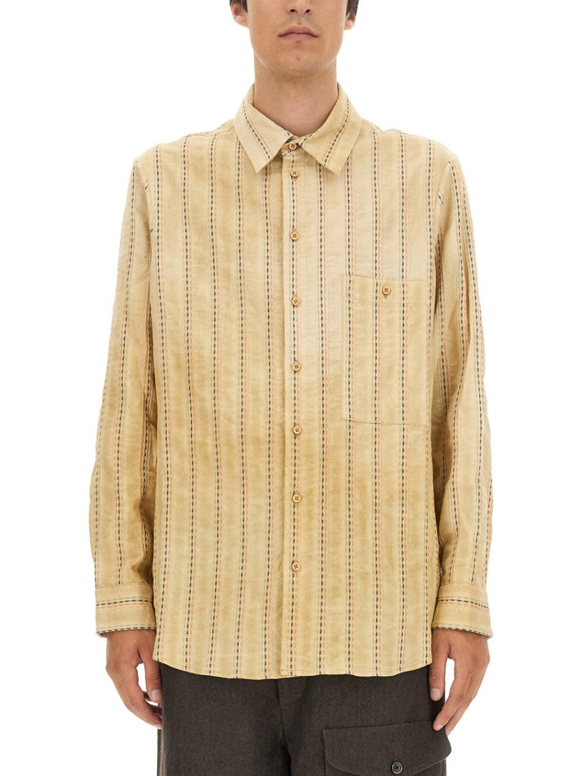 Beige Oversized Stripes Shirt 1