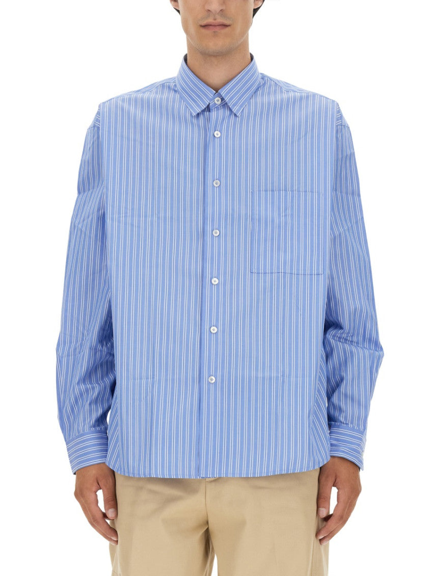 Blue Oversized Stripes Shirt 1