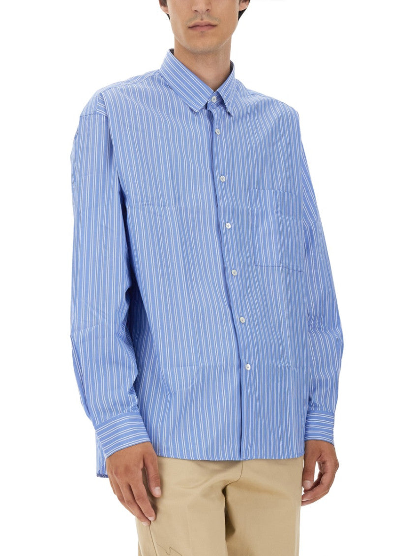Blue Oversized Stripes Shirt 4