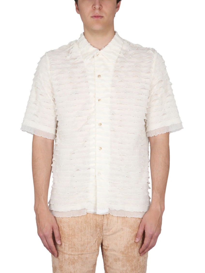 White Regular Textured Shirt 1