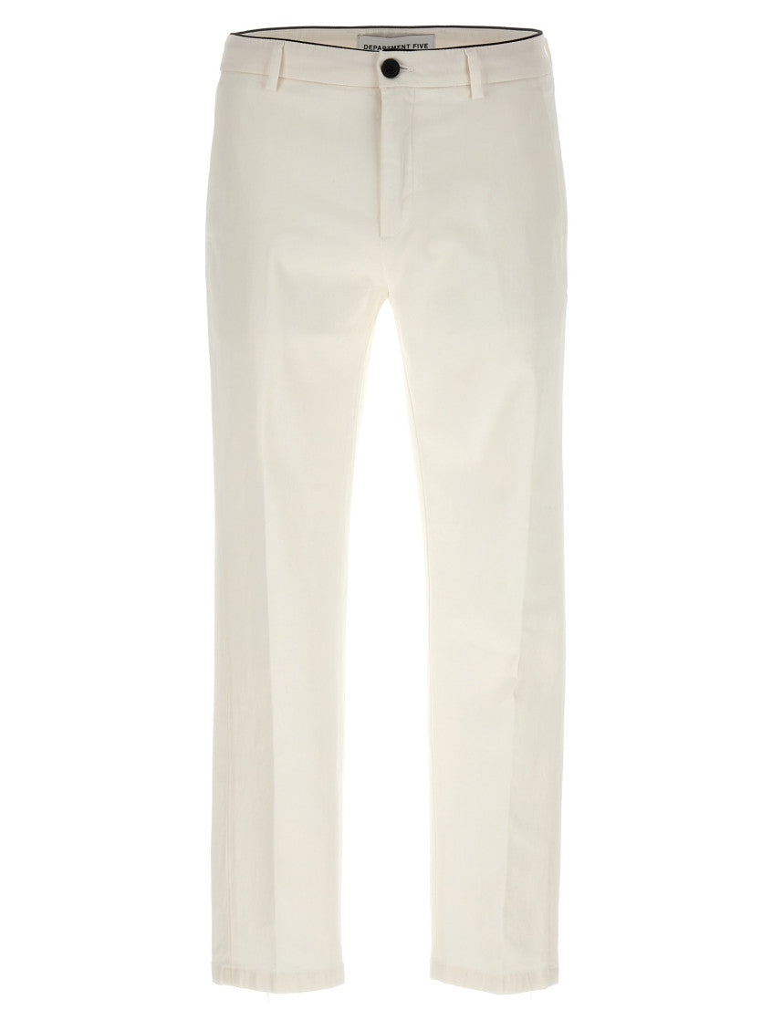 White Regular Flat Front Pants 1
