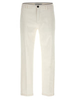 White Regular Flat Front Pants 1