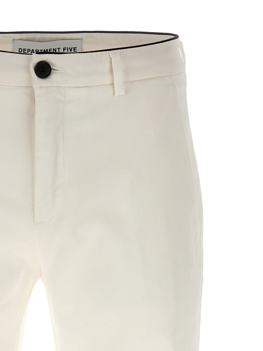 White Regular Flat Front Pants 3