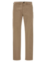 Brown Slim Flat Front Pants 1