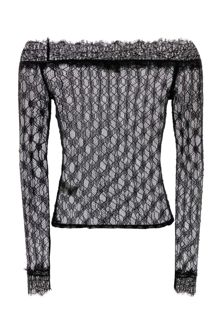 Black Lace Off Shoulder Top 2