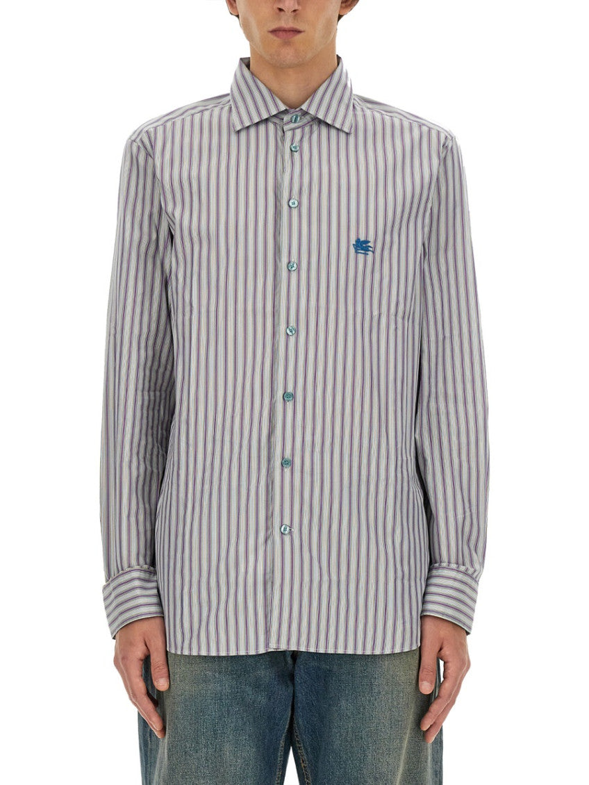 Grey Regular Stripes Shirt 1