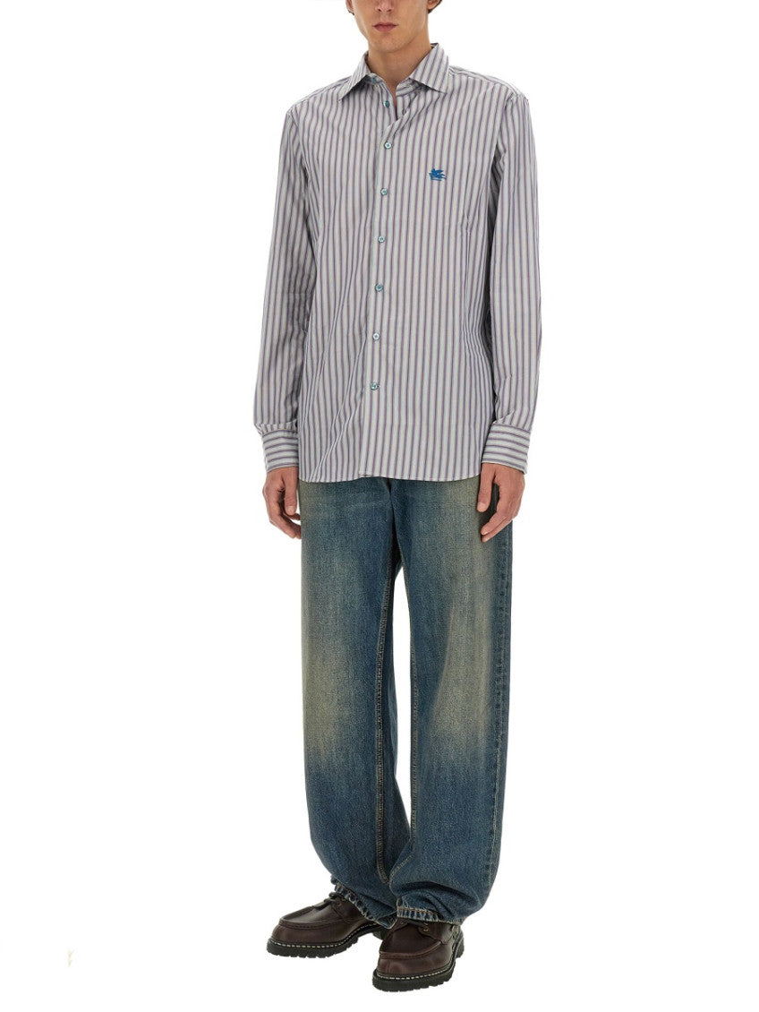 Grey Regular Stripes Shirt 3