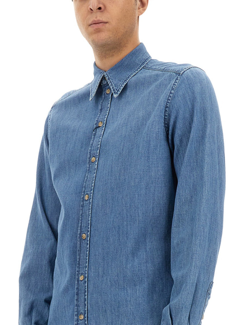 Denim Regular Solid Shirt 4
