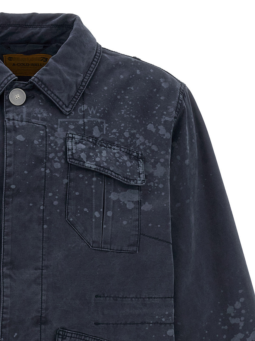 Navy Blue Shirt Collar Jacket 3