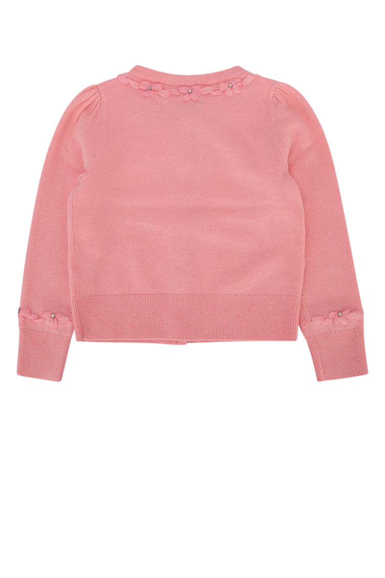 Girls Pink Embellished Sweater 2