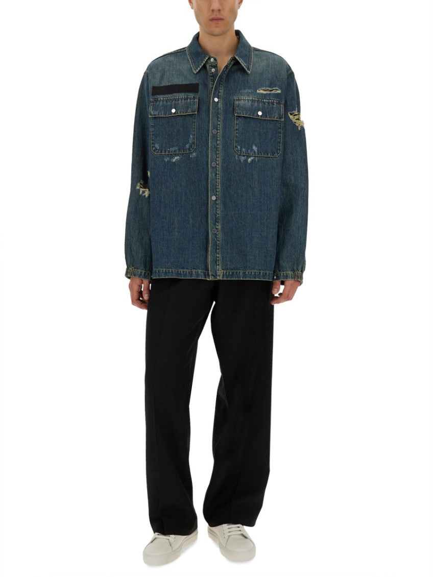 Dark Blue Distressed Shirt 2