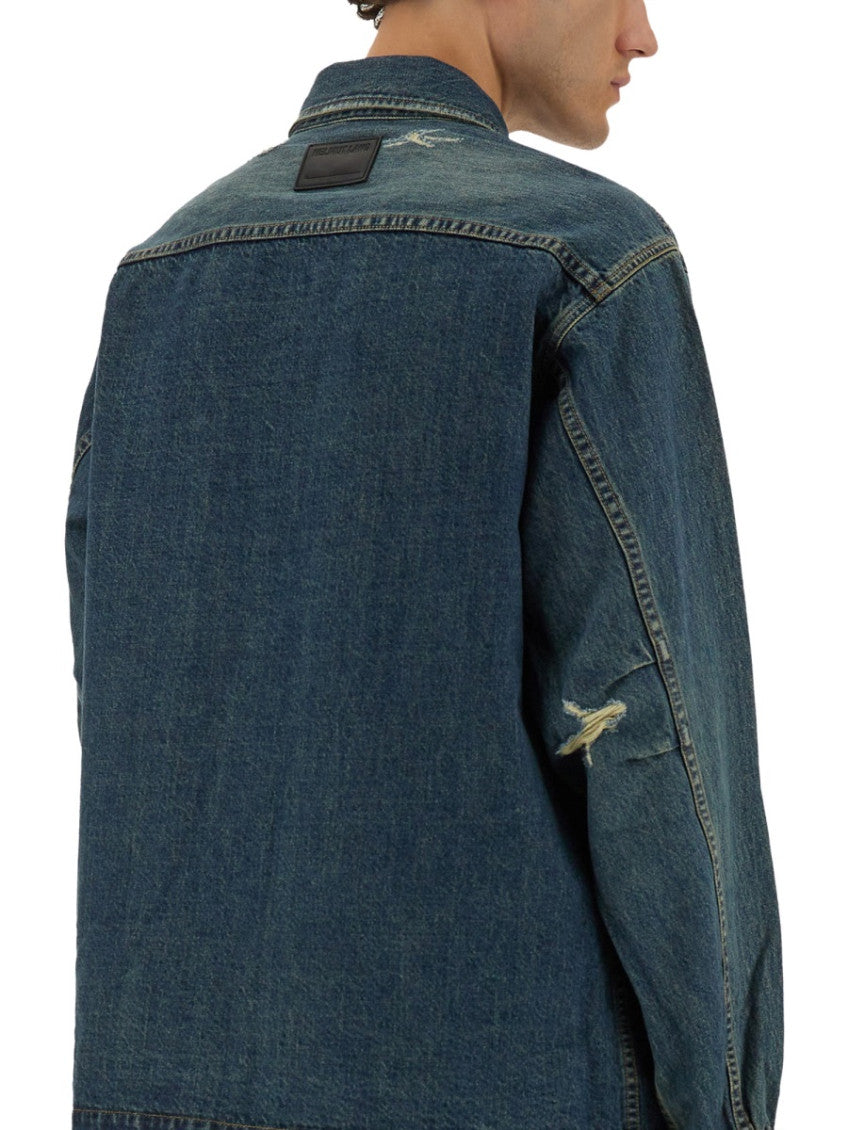 Dark Blue Distressed Shirt 4
