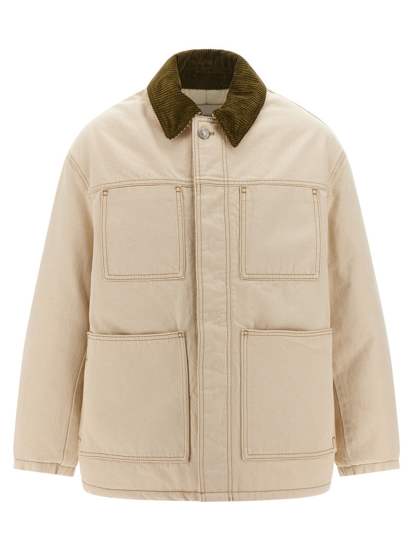 Beige Solid Jacket 1