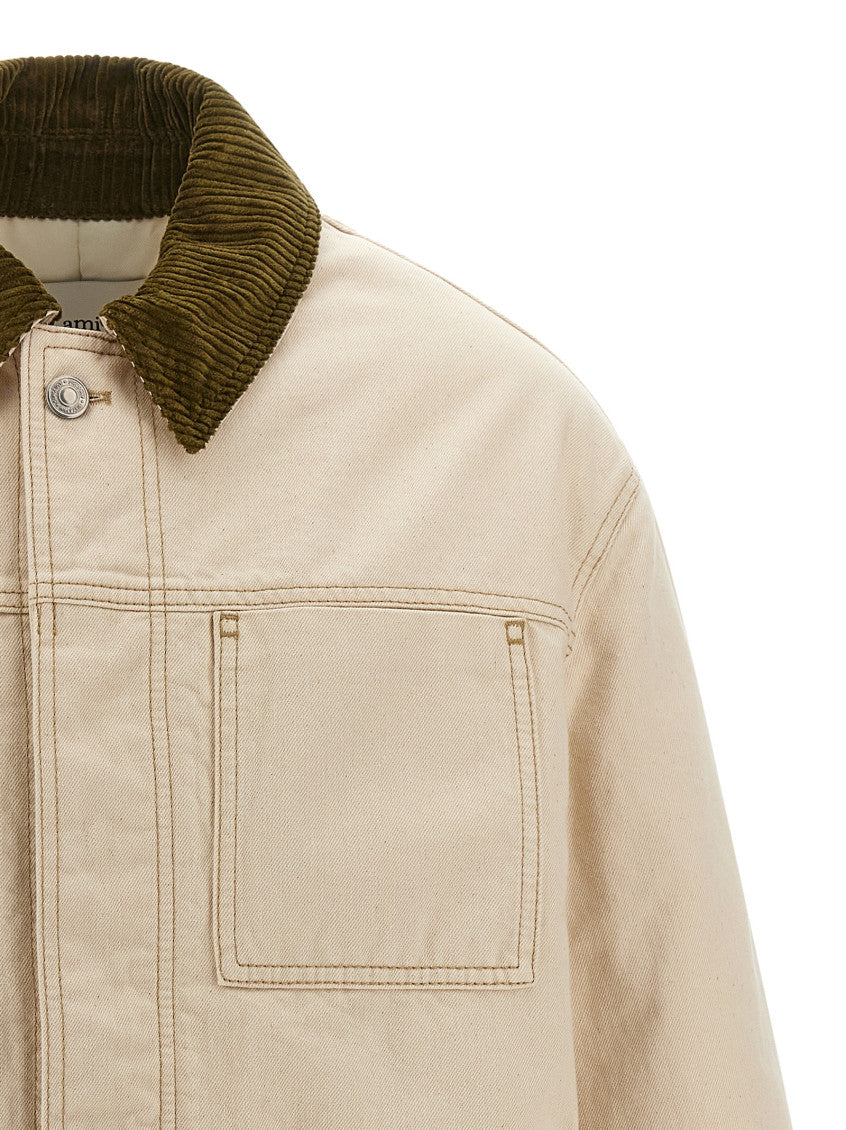 Beige Solid Jacket 3