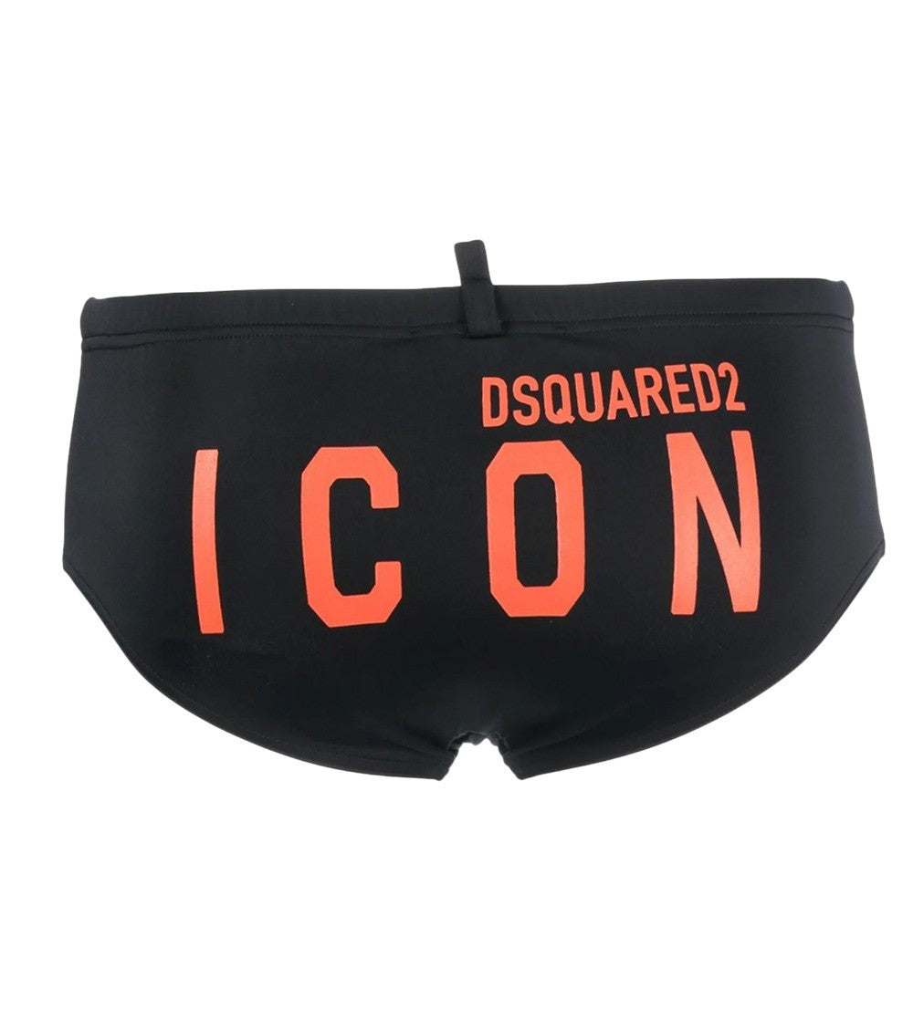 Black Solid Swim Brief 3