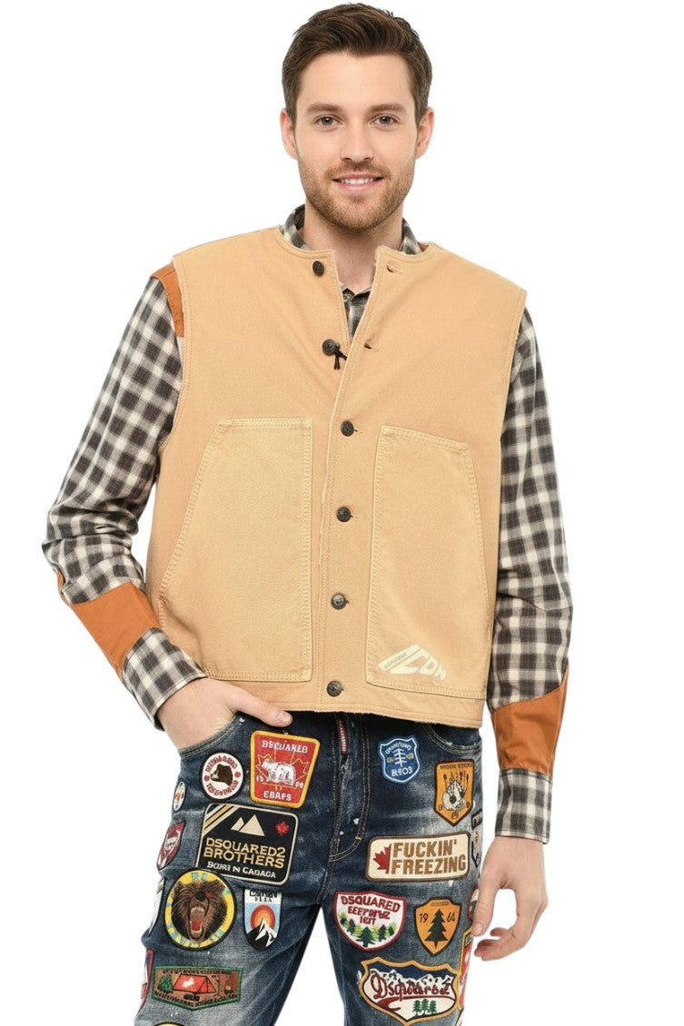 Beige Round Neck Jacket 1