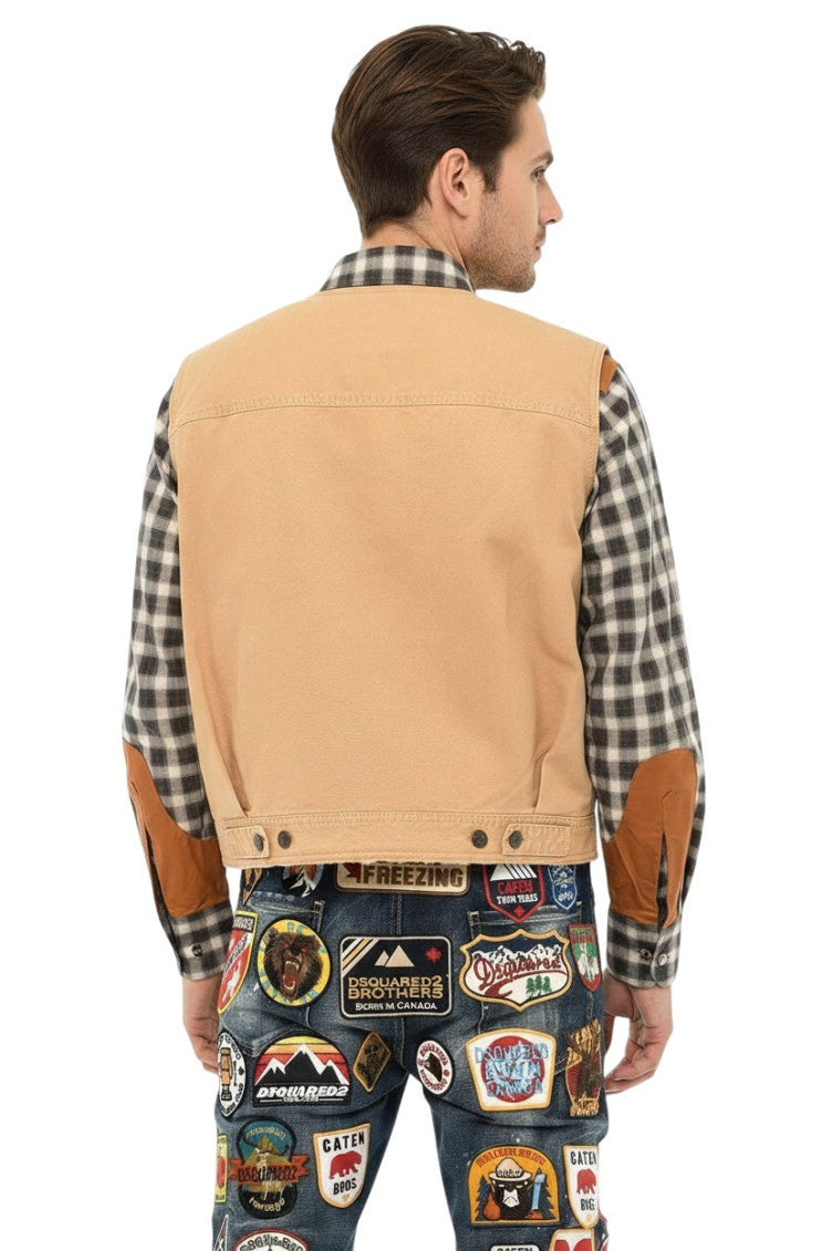 Beige Round Neck Jacket 2