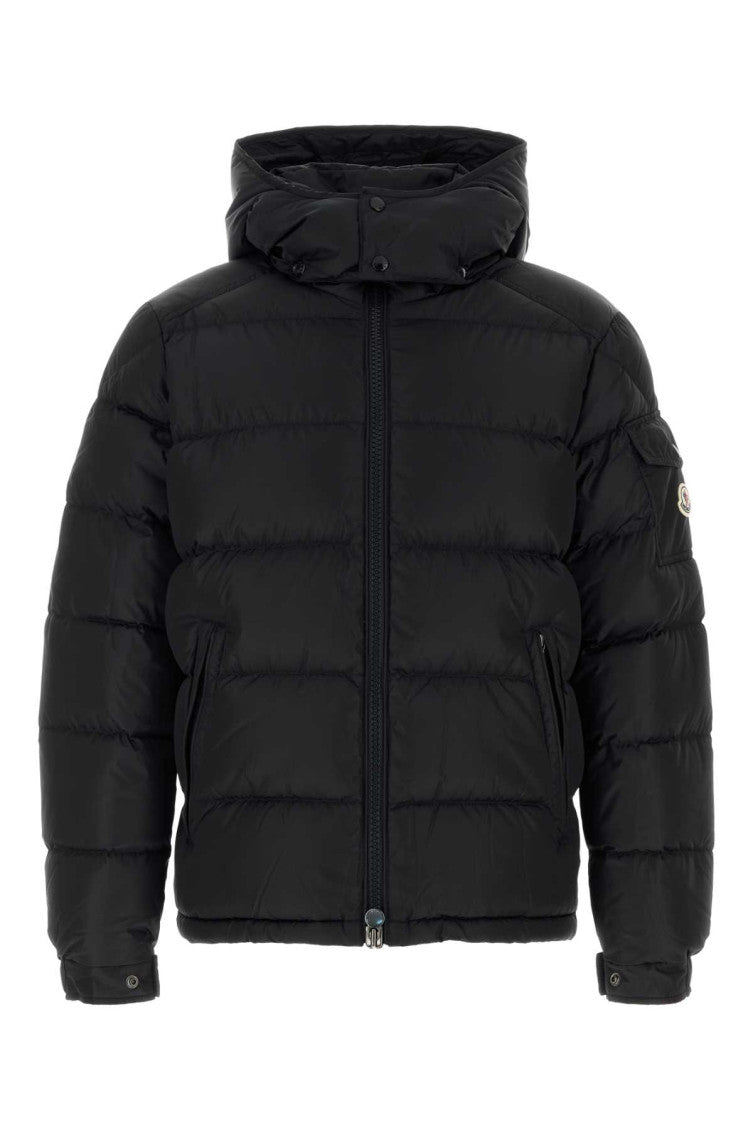 Black Quilted Hooded Jacket 1