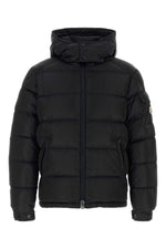 Black Quilted Hooded Jacket 1