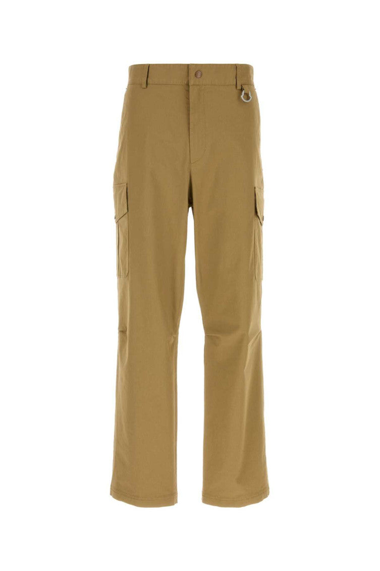 Beige Solid Cargos Trouser 1