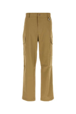 Beige Solid Cargos Trouser 1