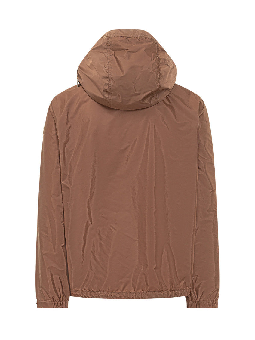 Brown Solid Hood Jacket 2