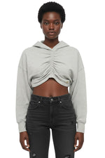 Grey Solid Hood Sweatshirt 1