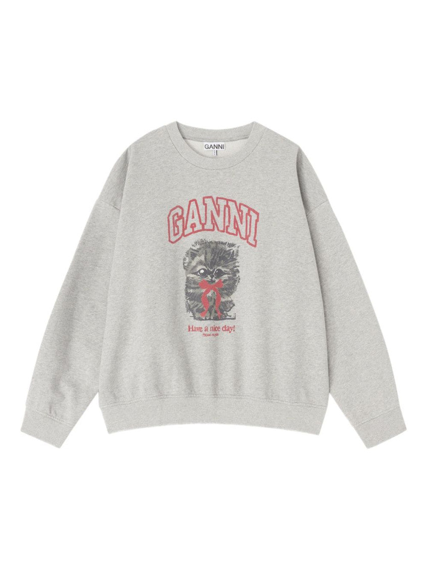 Grey Graphic Crew Neck Sweatshirt 1