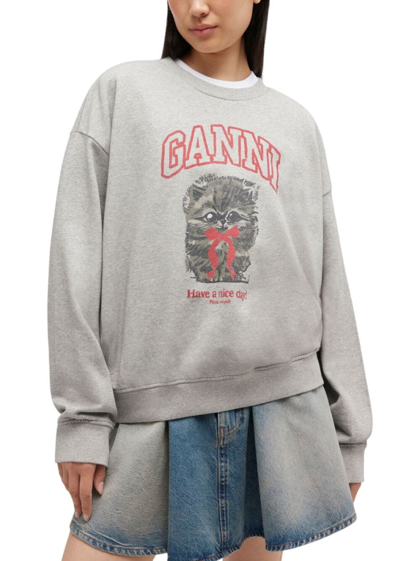 Grey Graphic Crew Neck Sweatshirt 2