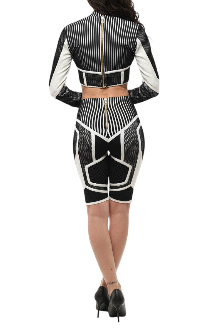 BlackWhite Stripes Shorts 2